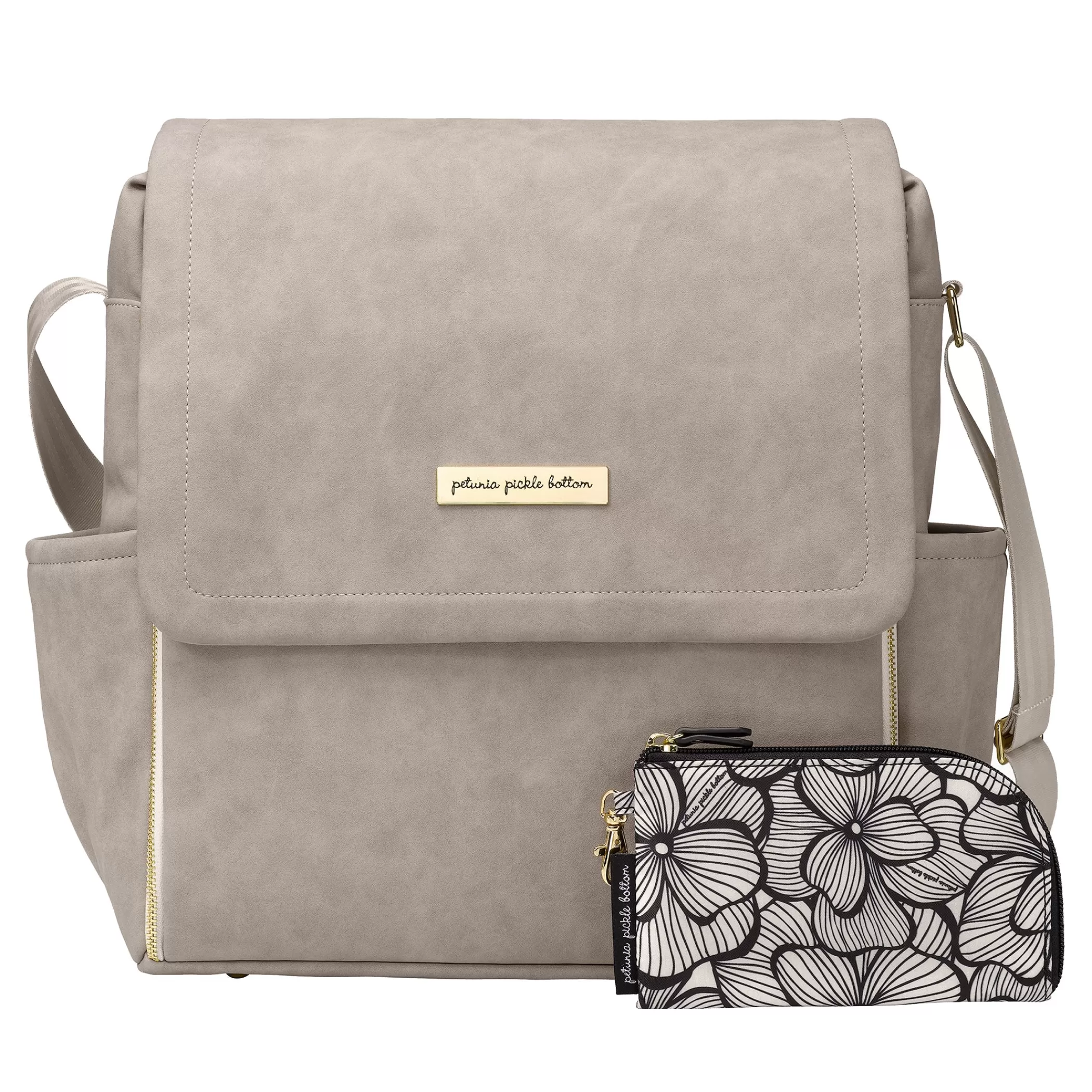 Petunia Pickle Bottom Backpacks | Boxy Backpack In Grey Matte Leatherette