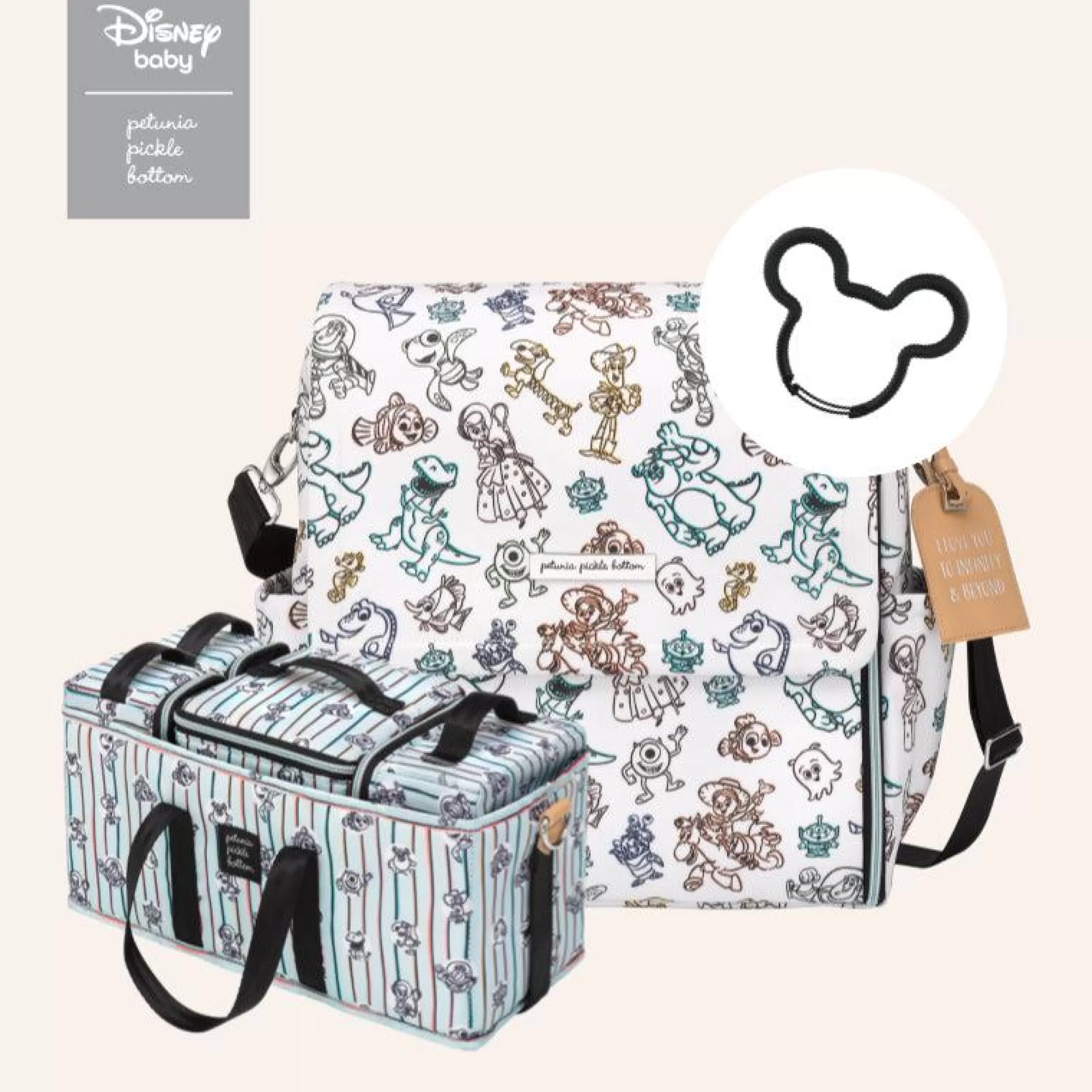 Petunia Pickle Bottom Diaper Bags | Disney & Pixar Boxy Backpack Bundle