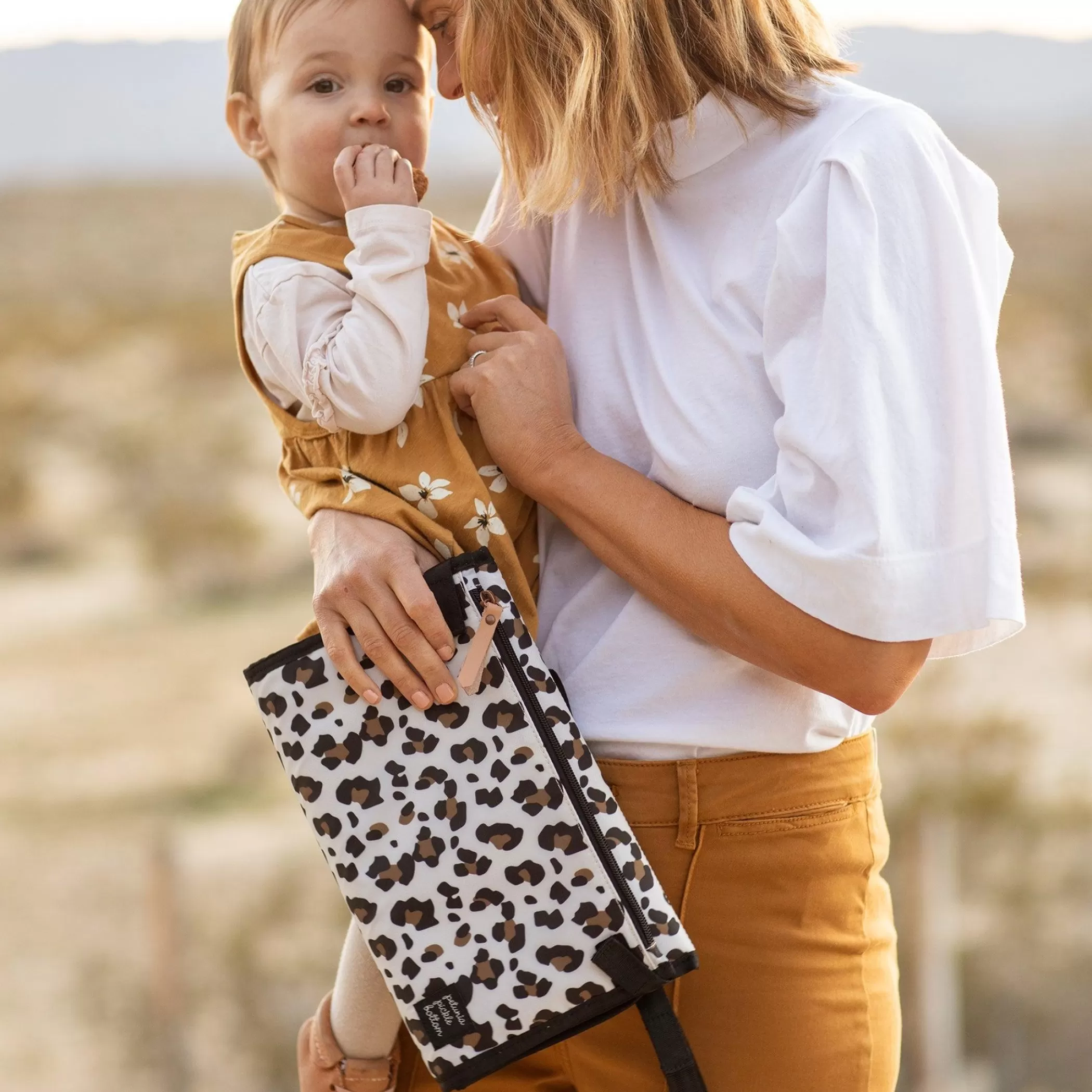 Petunia Pickle Bottom Mini Bags | Nimble Diaper Clutch + Changer In Moon Leopard